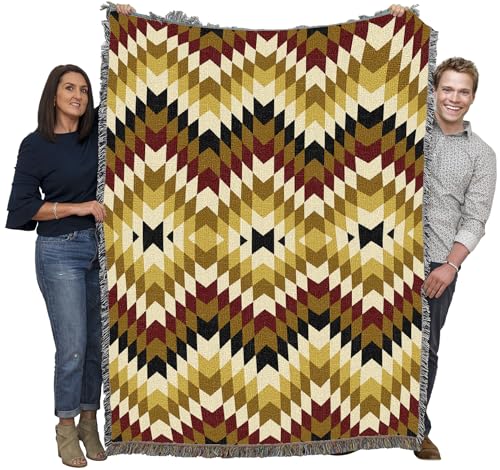 Pure Country Weavers Torched Earth - Western Tapestry Throw Blanket Woven from Cotton - Made in The USA (72x54) - color: Torched Earth