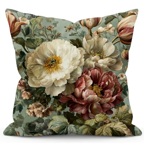 YOU FOUND ME Boho Throw Pillow Covers 18x18 Inch, Vintage Bohemian Carpet Print Pillowcase, Soft Decorative Cushion Cover for Couch Sofa Bedroom Living Room Decor (White&Pink) - color: White&pink