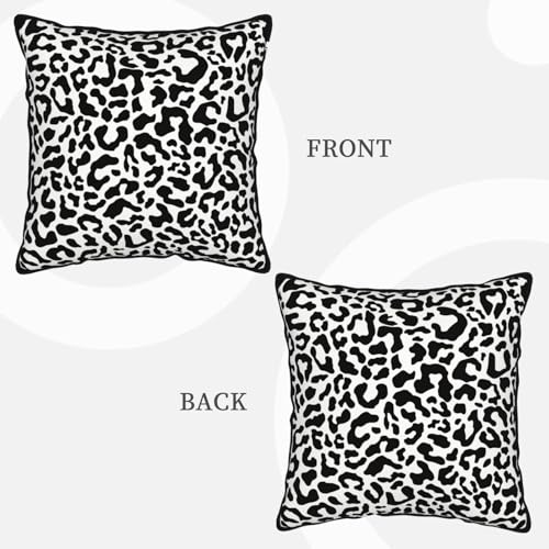 Animal Print Leopard Cheetah Velvet Throw Pillow Cover 18"x18" Decorative Square Pillowcase Black and White Cushion Covers for Bed Sofa Living Room Car Home Deco - color: Black and White Animal Print Leopard Cheetah, size: 18" x 18" (Pack of 1)