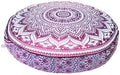 Indian Mandala Cotton Meditation Floor Pillow Cover Bohemian Yoga Mat Cushion Cover Sofa Chair Cover Meditation Round Pouff Cover Decorative Beach Throw Ottoman Footstool Pet Bed Cover