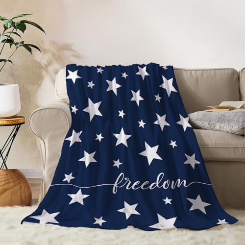 YeeJu Patriotic Throw Blanket for Kids Small 4th of July Memorial Day Fourth of July Blanket for Girls Boys Child Baby Couch Bed White Blue Star Blankets Independence Veteran Day Blanket 40x50 - color: Flag-05, size: 40"x50"