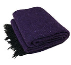 Open Road Goods Solid Color Mexican Yoga Blanket – Large Handwoven Throw for Yoga, Beach, Camping or Home – Soft and Durable Cotton Blend - color: Purple Blanket