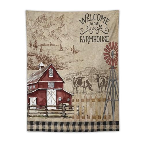 Farm Tapestry,Rustic Farmhouse Western Wildlife Country Farm Animal Wall Hanging Tapestries Home Decor Art Kids Boys Girls Adults Home Room Decor 30"x40" - color: Farm-1, size: 40"L x 30"W
