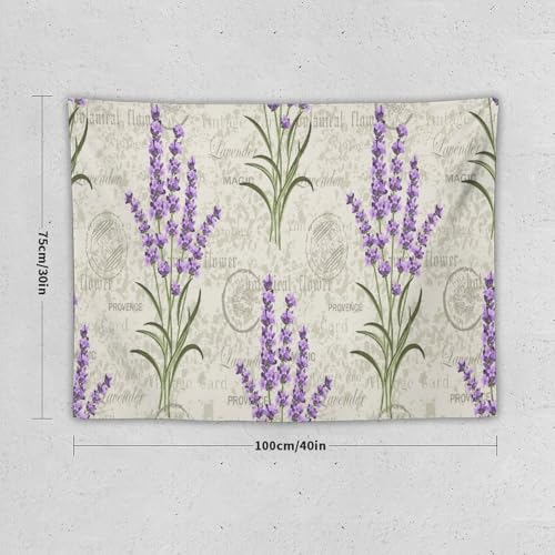 Kurtect Lavender Tapestry,Rustic Vintage Farmhouse Floral Romantic Purple Theme Print Tapestries for Living Room Party Beach Picnic Blankets Tablecloths Wall Decor, 30x40 in - color: Flower-5, size: 40"L x 30"W