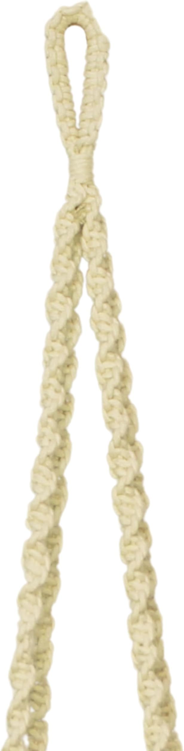 Handmade Macrame Cotton Plant Hanger, from Uttar Pradesh, India | Boho Hanging Planter | Indoor Outdoor Plant Holder | Décor Accent for Home, Balcony, Living Room | 33x8 in (Off White)