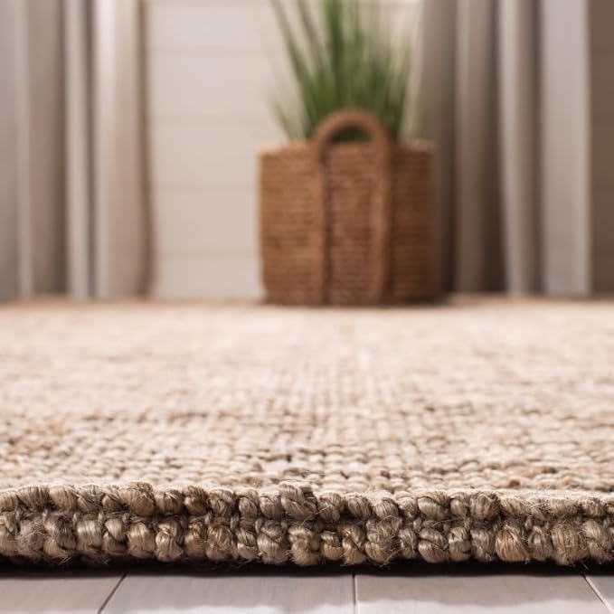 SAFAVIEH Natural Fiber Collection Accent Rug - 3' x 5', Grey, Handmade Farmhouse Country Boho Rustic Jute, Ideal for High Traffic Areas in Entryway, Living Room, Bedroom (NF808F)
