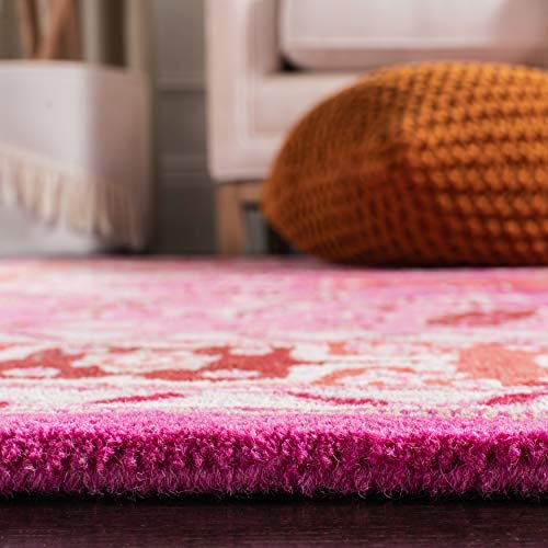 SAFAVIEH Bellagio Collection 2'3" x 9' Red / Pink BLG545B Handmade Medallion Premium Wool Runner Rug - color: Red/Pink, size: 2'3" x 9' (Runner)