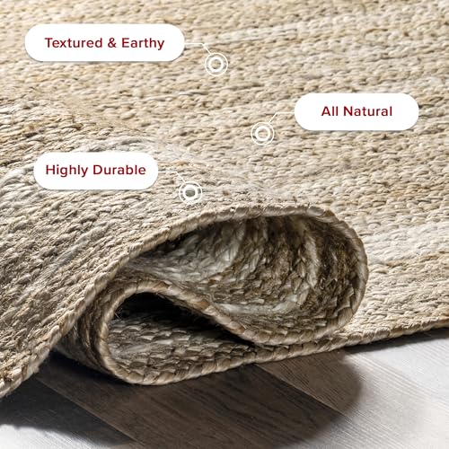 nuLOOM Rikki Coastal Braided Jute Area Rug, 9x12, Off-white - color: Off White, size: 8'6" x 11'6" (Rectangular)