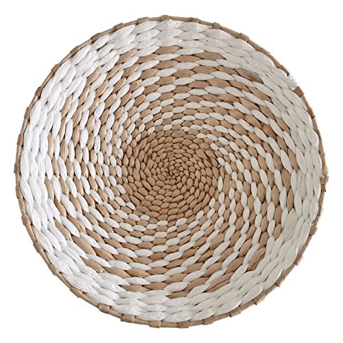 Ochine Woven Wall Basket Set Hanging Seagrass Baskets Boho Wall Basket Decor Wall Hanging Baskets Wicker Rattan Wall Decor Decorative Handmade Round Woven Wall Sculptures for Living Room Bedroom 20CM - color: B, size: 20CM