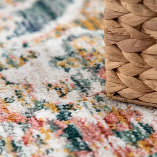 Paco Home Vintage Rug Oriental Design with Colorful Ornaments in Faded Turquoise, Size: 2'8" x 4'11" - color: Turquoise-3, size: 2'8" x 4'11" (Rectangular)