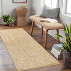 LEEVAN Washable Kitchen Runner Rug, 2' x 4.3' Boho Bathroom Rugs Cotton Tan Reversible Entryway Rug, Farmhouse Hallway Rug Modern Bedroom Carpet for Foyer Front Proch Deco - color: Tan/Cream, size: 2' x 4'3" (Rectangular)