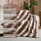 Luxury Fluffy Faux Fur Throw Blanket,Thick Fluffy Silky Fuzzy Cozy Blanket,Plush Blankets for Couch, Sofa, Chair, Bed-Faux Fur Brown Stripe 50 * 60inch - color: Faux Fur Brown Stripe, size: Throw (50" x 60")