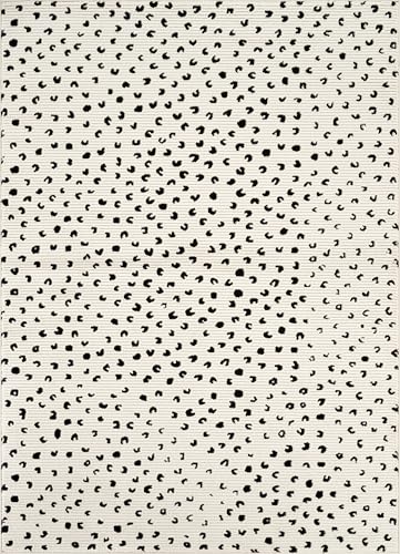 Abani Neutral Collection Cream Area Rug 6' x 9' for Living Room, Bedroom - Modern Design - Durable & Easy to Clean - color: Black, size: 6' x 9' (Rectangular)