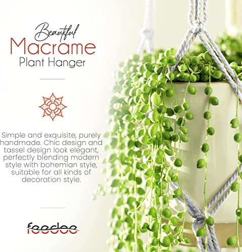 Plant Hanger Indoor, Macrame Plant Hangers Indoor Macrame Hanging Planters for Indoor Plants - 6 Pack Hanging Plant Holders Indoor Hanging, Macromay Plant Hangers for Indoor Plant Hanger,Gray - color: Gray, size: Pack of 6