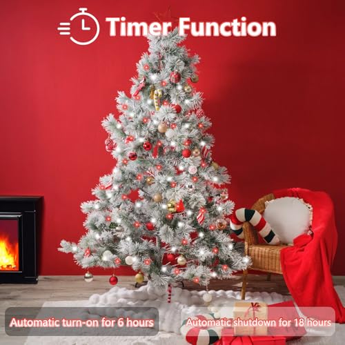 4-Pack 33FT 100 LED Fairy Lights Battery Operated with Remote Timer, Fairy Christmas String Lights for Bedroom Decor, Waterproof 8 Modes Twinkle Lights for Room Garden Party Wedding (Red and White) - color: Red&White, size: 4 Pack
