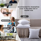 HITO 20x20 Pillow Inserts (Set of 4)- 100% Cotton Covering Down Alternative Throw Pillows White for Couch Bed Sofa - size: 20x20 Inch (Pack of 4)