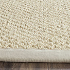 SAFAVIEH Area Rug 2x3 - Natural Fiber Collection - Cream, Sisal Design, Sisal, Woven Design with Border (NF525A) - color: Creme, size: 2' x 3' (Rectangular)