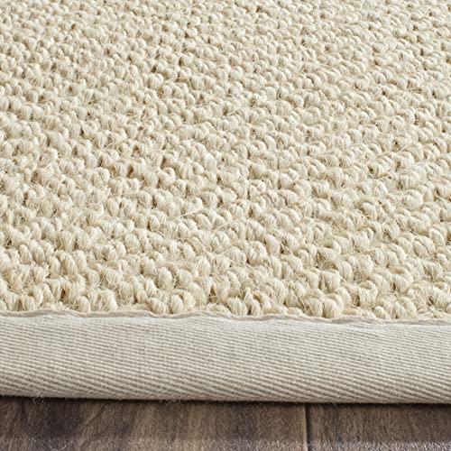 SAFAVIEH Area Rug 2x3 - Natural Fiber Collection - Cream, Sisal Design, Sisal, Woven Design with Border (NF525A) - color: Creme, size: 2' x 3' (Rectangular)