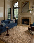Loloi Chris Loves Julia Rue Collection RUE-03 Bark/Mocha 3'-6" x 5'-6" Accent Rug Jute Neutral Floral Living Room Bedroom Rug - color: Bark / Mocha, size: 3'6" x 5'6" (Rectangular)