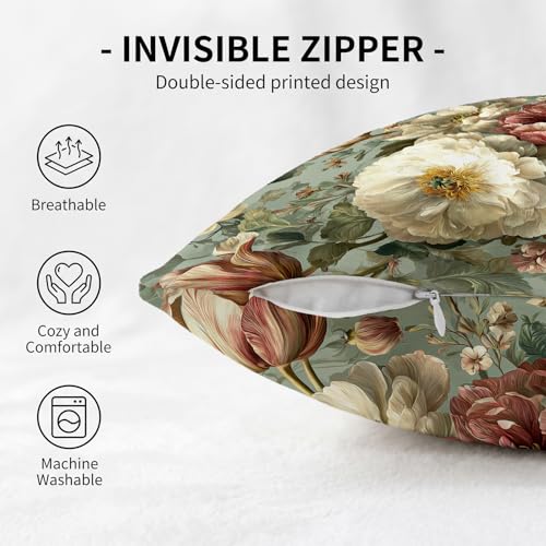 YOU FOUND ME Boho Throw Pillow Covers 18x18 Inch, Vintage Bohemian Carpet Print Pillowcase, Soft Decorative Cushion Cover for Couch Sofa Bedroom Living Room Decor (White&Pink) - color: White&pink