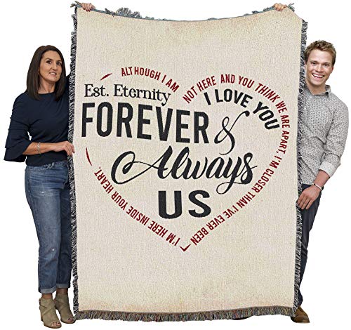 Pure Country Weavers I'm Here Inside Your Heart Blanket - I Love You Forever and Always Us - Sympathy Bereavement Gift Tapestry Throw Woven from Cotton - Made in the USA (72x54) - color: Inside Your Heart, size: 72" x 54"