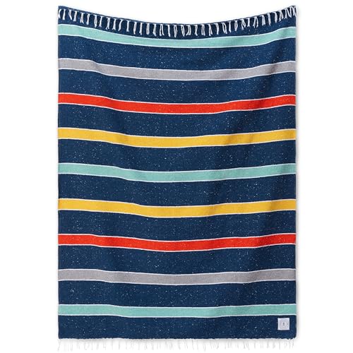 Mexican Blanket by Laguna Beach Textile Co - Beach, Yoga, Camping, or Decorative Throw Blanket - Traditional Handmade Serape (Ivory) - color: Ivory