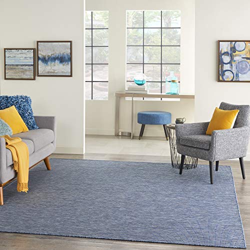 Nourison Home Positano Navy Blue 2'2" x 10' Area Rug - Easy Clean, Non Shedding, Bed Room, Living Room, Dining Room, Kitchen (10' Runner) - color: Navy Blue, size: 2'2" x 10' (Runner)