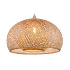 Arturesthome 1 Light Weaving Bamboo Pendant Light for Kitchen Island,17.6" Wicker Chandelier,Handmade Woven Hanging Ceiling Light for Living Room Bedroom - size: A 17.6"*11.7"