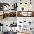 3 Light Plug in Pendant Lights Hammered Dome Hanging Lamp with Switch 22 Ft Long Hemp Rope Farmhouse Pndant Light Cord Lighting Fixture DIY Hanging Light - color: C 3 Lights