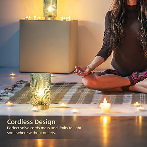 Battery Operated Table Lamp, Cordless Lamps for Home Decor, Battery Powered Nightlight with LED Bulb with Timer, Decorative Lights for Living Room Bedroom Tabletop Entryway Centerpiece Gift(Small LG) - color: Light Green, size: Small