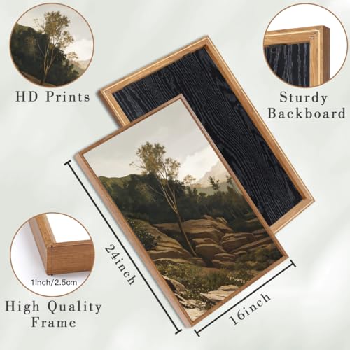 ANHUIB Mountain Wall Art Nature Mountain Ridge Wall Decor Woodland Landscape Painting 16x24 Inch for Living Room Bedroom Dining Room - color: Mountain Ridge, size: 24"L x 16"W