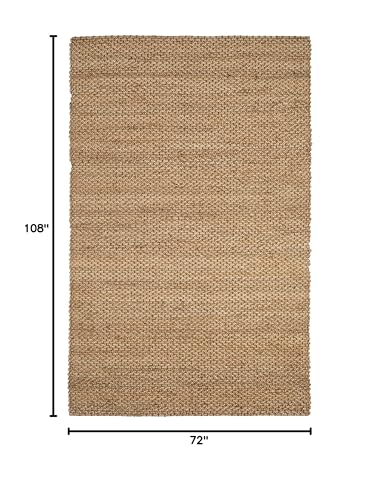 SAFAVIEH Natural Fiber Collection Area Rug - 6' x 9', Natural, Handmade Farmhouse Jute, Ideal for High Traffic Areas in Living Room, Bedroom (NF870A) - size: 6' x 9' (Rectangular)