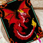ORIGACH Dragon Latch Hook Rug Kit for Adults Printed Rug Making Kit Handmade Carpet Tapestry Cover with Hook Latch and Preprinted Canvas, Home Arts Crafts Sofa Decor, 20.5x15inch - style: Dragon