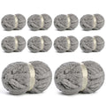 10 Pack Jumbo Chenille Yarn for Crocheting, #10 Super Bulky Baby Soft Yarn for Hand Knitting, 220 yds /70.5 oz Fluffy Chunky Knit Throw Blanket Yarn (Light Grey) - color: Light Grey