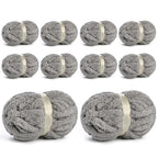 10 Pack Jumbo Chenille Yarn for Crocheting, #10 Super Bulky Baby Soft Yarn for Hand Knitting, 220 yds /70.5 oz Fluffy Chunky Knit Throw Blanket Yarn (Light Grey) - color: Light Grey