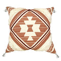Alysheer Boho Tufted Decorative Throw Pillow Cover with Tassels Fringe 18''x18'', Cotton Velvet Reversible Woven Bohemian Style Cushion Case for Sofa Couch Living Room Gifts (Burnt Orange)