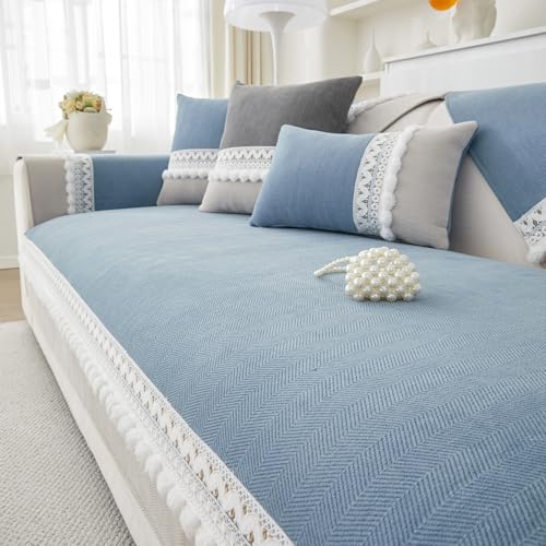 VClife Modern Couch Cover, Non Slip Dog Sofa Cover, Blue, 35.4" x 35.4" | Pet-friendly Sofa Covers, Scratch-resistant, Waterproof, Non Slip That Stay Firmly In Place, Durable and Machine Washable - color: 01# Blue, size: 35.4" x 35.4"