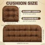 Barydat 3 Pack Wicker Furniture Cushions Waterproof Outdoor/Indoor Tufted Wicker Chair Cushions 1 Loveseat and 2 U-Shape Rattan Chairs for Patio Furniture, Rattan Love Seat, Bench(Brown) - color: Brown