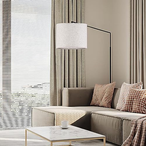 GO&SO Natural Linen Medium Drum Lamp Shades 13" Top x 13" Bottom x 10" High (Spider) Modern Beige Gray Lampshade for Table Lamps Bedside Lamps -Assembly Required - By GO&SO - color: Oatmeal Linen, size: 13*13*10 inch-1 Pack