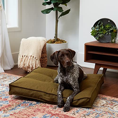 South Pine Porch Mila Square Tufted Pillow Style Dog Bed, Moss, Medium (32" x 32") - color: Moss, size: Medium (32" x 32")