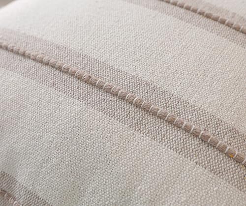 Cethom Boho Lumbar Pillow Covers 14x36 Long, Pack of 1, Taupe Striped Decorative Body Pillowcase for Couch Bed, Textured Farmhouse Accent Cushion Covers for Living Room Bedroom Sofa Home Decor - color: Taupe, size: 36" x 14" (Pack of 1)