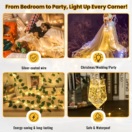 ZSJWL 30 Pack Fairy Lights Battery Operated Warm White,7Ft 20LED Mini String Light, Waterproof Twinkle Light Silver Copper Wire Lights for Wedding Party Bedroom Christmas Table Decoration - color: Warm White, size: 30 Pack – Battery Powered