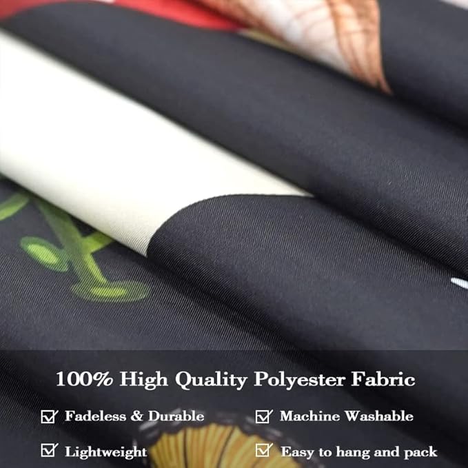 Accnicc Mushroom Skull Tapestry Skeleton Floral Flower Plant Tapestries for Bedroom Aesthetic Hippie Cool Nature Moon Star Wall Art for Dorm Living Room (Red, 90.8'' × 70.4'')