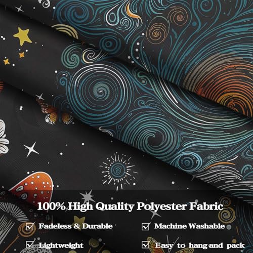 Accnicc Hippie Mushroom Forest Tapestry Abstract Fantasy Sky Eye Wall Tapestry for Bedroom Aesthetic Art Floral Plant Small Tapestries Wall Hanging for Dorm Living Room Decor 48 × 36 Inch - color: Black Red, size: 48"L x 36"W