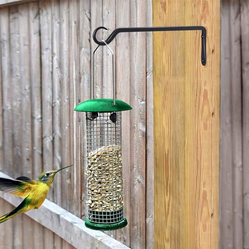 AILIN YELOKIE 12inch 4 Pack Plant Hanger, Sturdy Hanging Plant Hangers Outdoor, Bird Feeder Hanger for Bird Feeders, Planters, Lanterns, Wind Chimes Indoor Outdoor, Upgrade Black - color: Black, size: 12in-4-Black