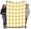 Pure Country Weavers Lemon Plaid Blanket - Gift Tapestry Throw Woven from Cotton - Made in the USA (72x54) - color: Lemon