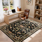 Unirea 3x5 Black Bedroom Entryway Kitchen Area Rug, Washable Non Slip Boho Insect Rug for Living Room, Bathroom, Home Office, Kids Room, Laundry Room, Soft Low Pile Insect Bug Rugs, Thin Carpet - color: Black, size: 3'x5'