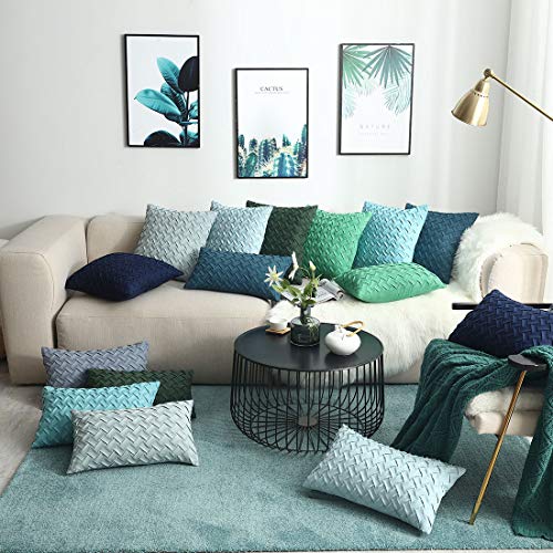 vctops Christmas Boho Basket Weave Pattern Decorative Throw Pillow Cover Super Soft Suede Solid Lumbar Accent Cushion Case for Couch Sofa Car (Dark Green,12"x20") - color: Dark Green, size: 20" x 12" (Pack of 1)