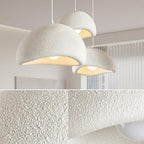 Scandinavian Pendant Lights Kitchen Island White Concrete Cement Look Pendant Light Dome Hanging Lamp Wabi Sabi Chandelier - Large - color: White, size: Large 19.6“