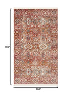 SAFAVIEH Persian Collection Area Rug - 9' x 11'7", Red & Orange, Distressed Design, Non-Shedding & Easy Care, Ideal for High Traffic Areas in Living Room, Bedroom (VTP471Q) - size: 9' x 11'7" (Rectangular)
